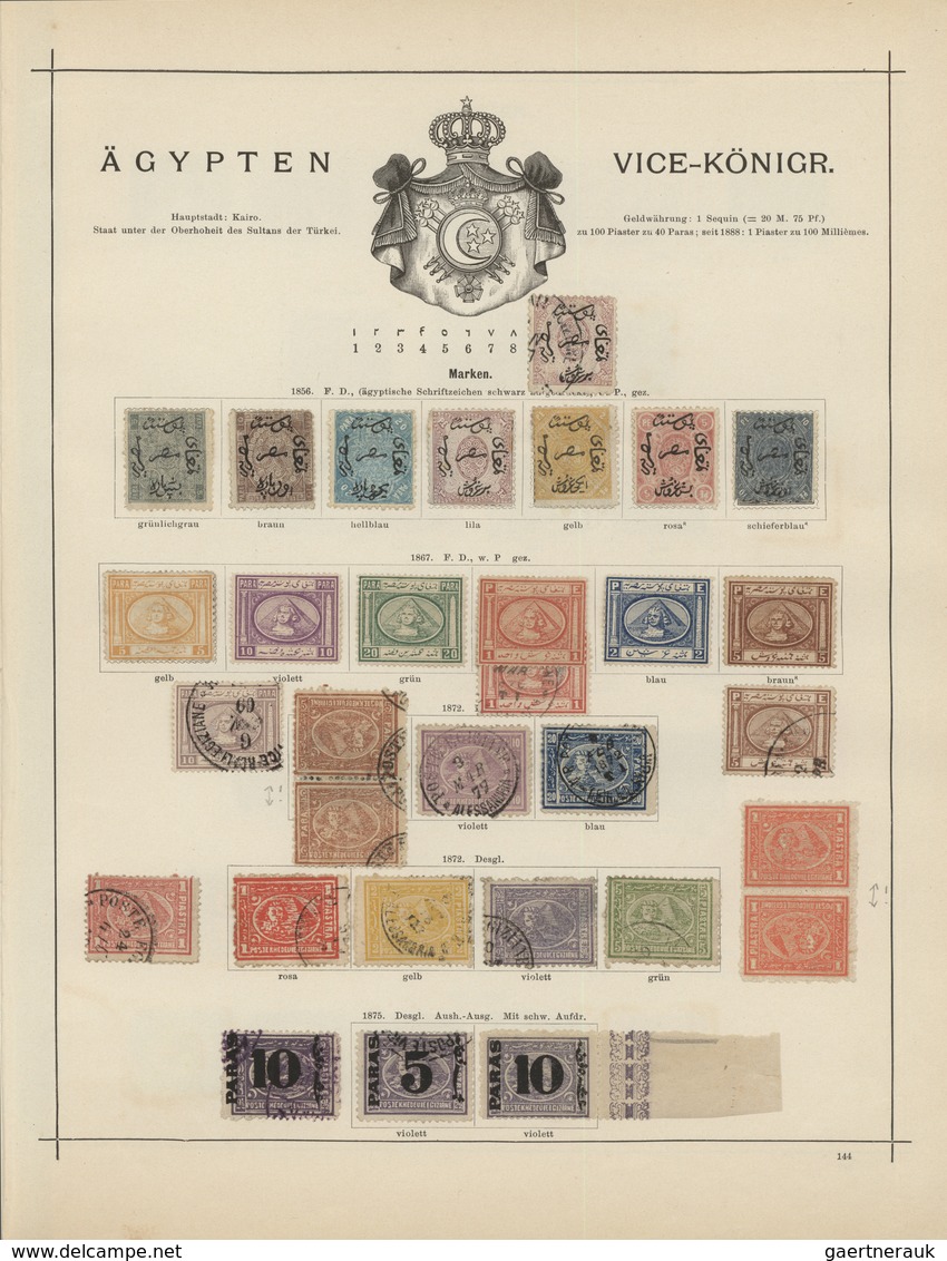 Ägypten: 1856-1888, Gehaltvolle Prachtsammlung, Dabei Die Erste Ausgabe (Mi.Nr. 1-7) Komplett, Zu Er - 1866-1914 Khedivate Of Egypt