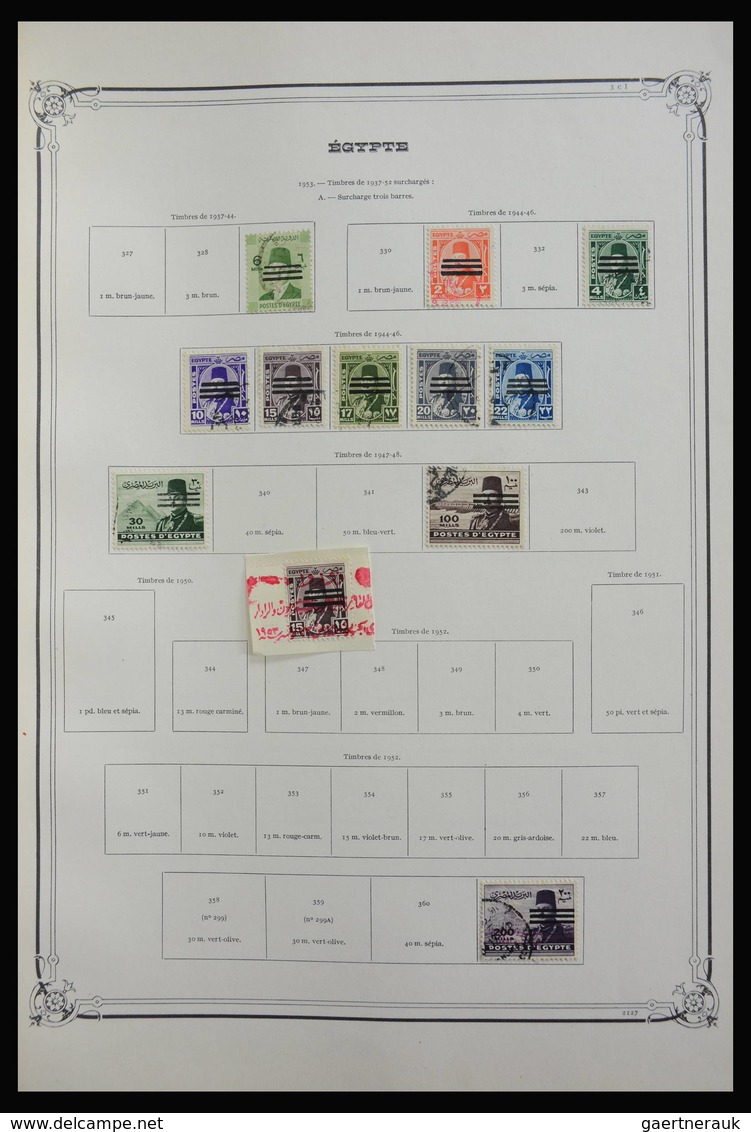 Ägypten: 1866-1979: Well filled, mint hinged and used collection in old large Yvert album. Much mate