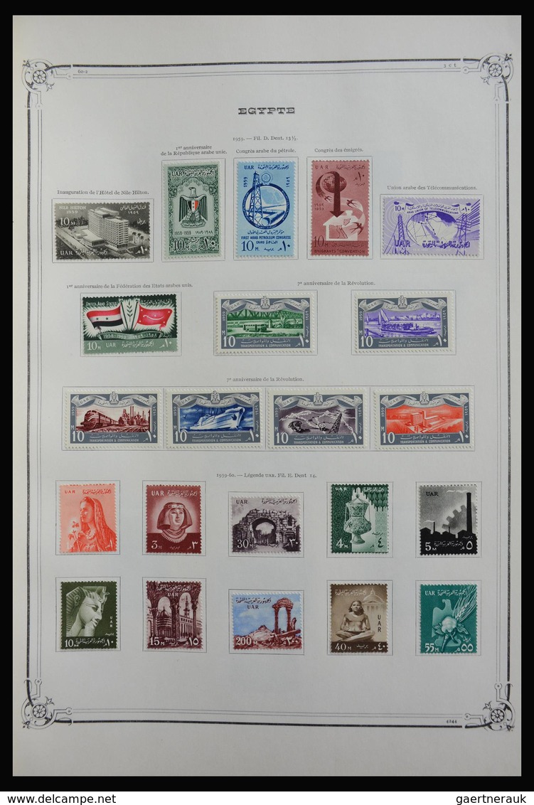 Ägypten: 1866-1979: Well filled, mint hinged and used collection in old large Yvert album. Much mate