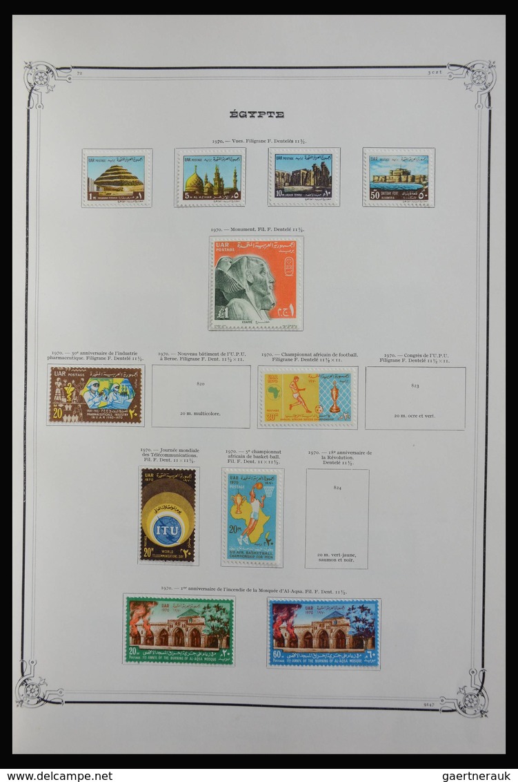 Ägypten: 1866-1979: Well filled, mint hinged and used collection in old large Yvert album. Much mate