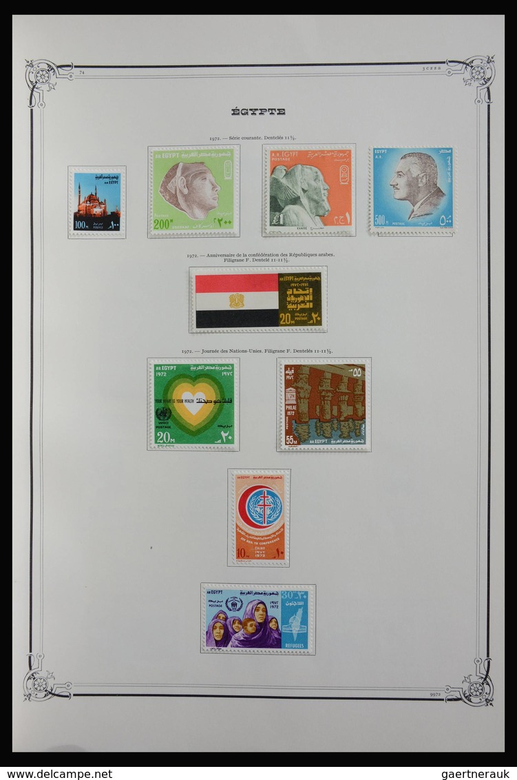 Ägypten: 1866-1979: Well filled, mint hinged and used collection in old large Yvert album. Much mate