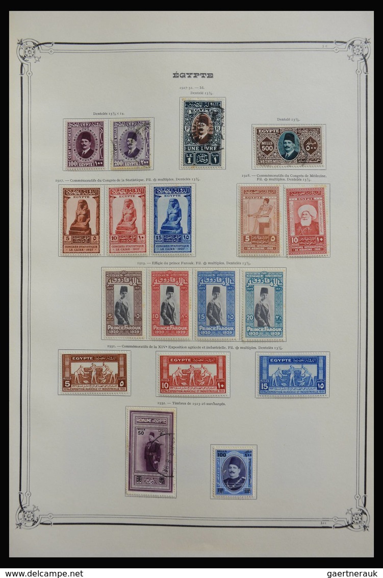 Ägypten: 1866-1979: Well filled, mint hinged and used collection in old large Yvert album. Much mate