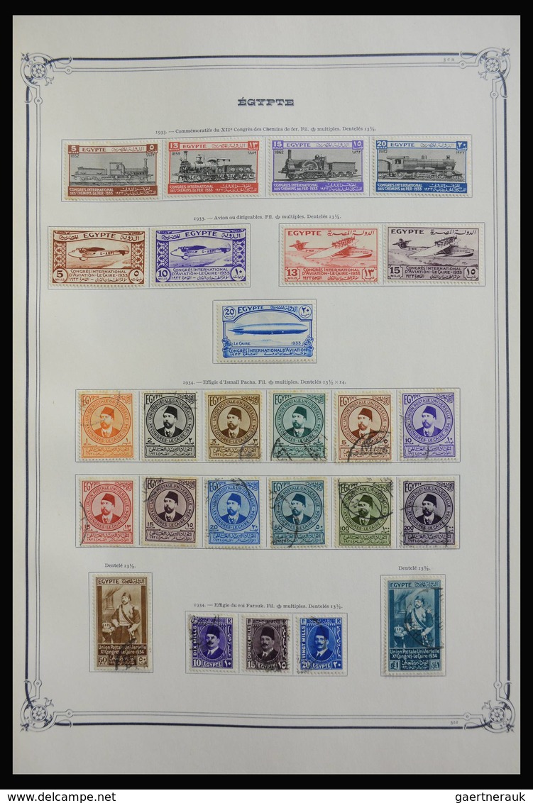 Ägypten: 1866-1979: Well filled, mint hinged and used collection in old large Yvert album. Much mate