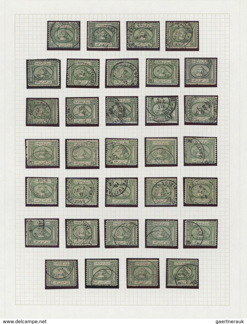 Ägypten: 1867/1871, "Sphinx/Pyramid", Used Collection Of Apprx. 140 Stamps On Album Pages, Comprisin - 1866-1914 Ägypten Khediva