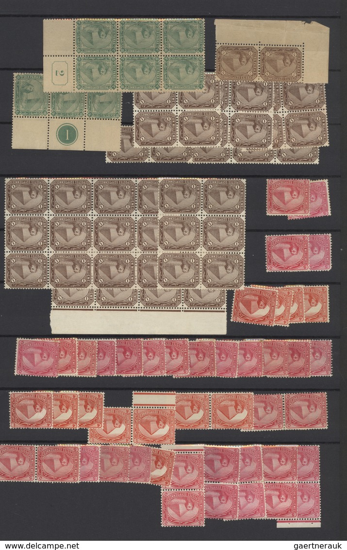 Ägypten: 1879/1906, Mint And Used Accumulation Of Apprx. 900 Stamps "Sphinx/Pyramid" On Stockpages, - 1866-1914 Ägypten Khediva