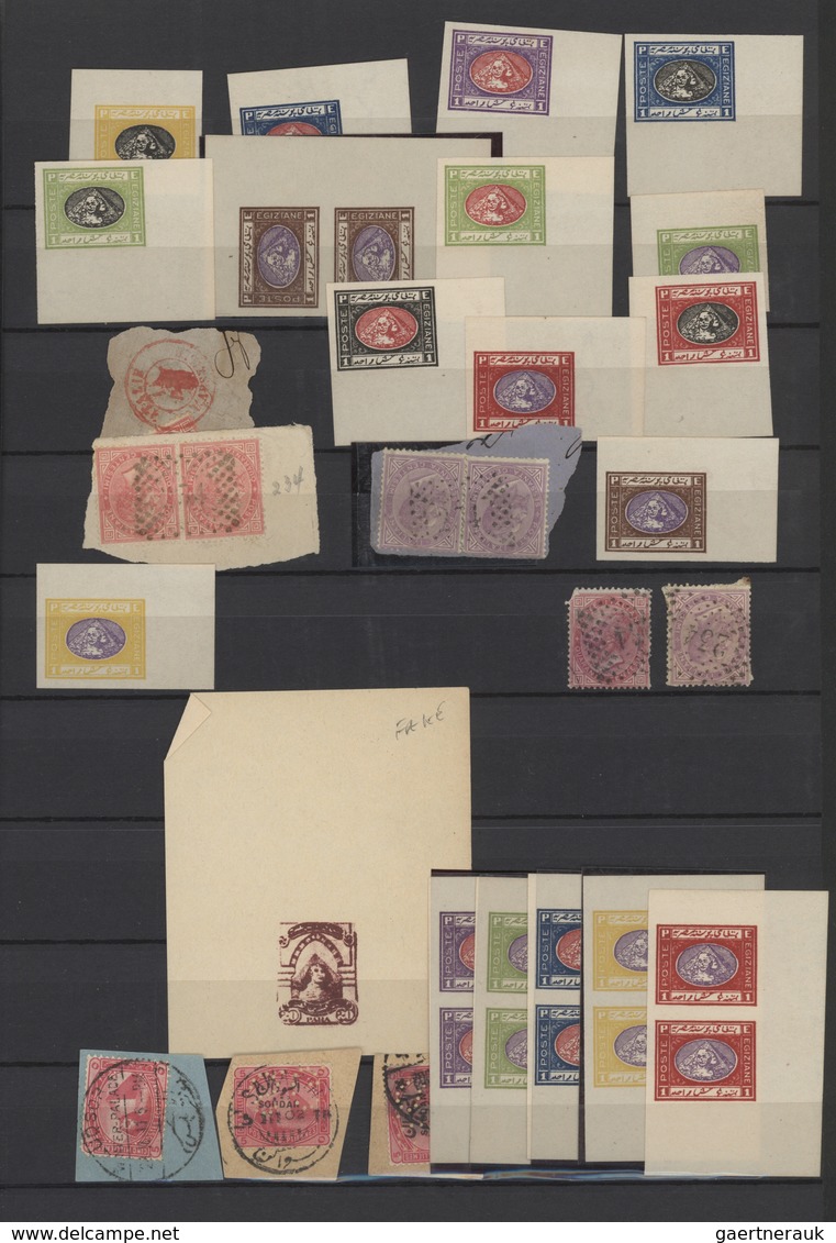 Ägypten: 1890/1970 (ca.), Miscellaneous Accumulation In A Stockbook/on Stockpages, Comprising Airmai - 1866-1914 Khedivate Of Egypt