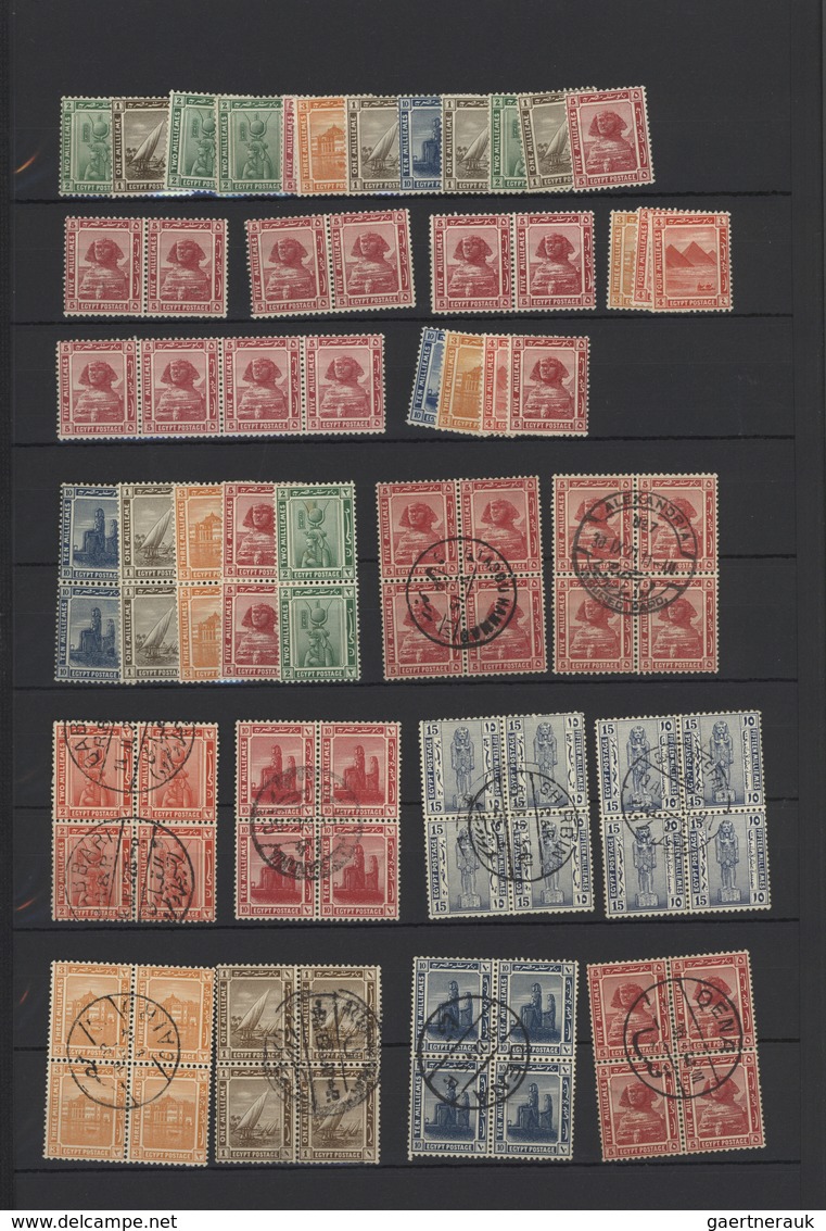 Ägypten: 1914/1922, Mint And Used Accumulation Of Apprx. 550 Stamps "Pictorials Egyptian History" In - 1866-1914 Khedivate Of Egypt