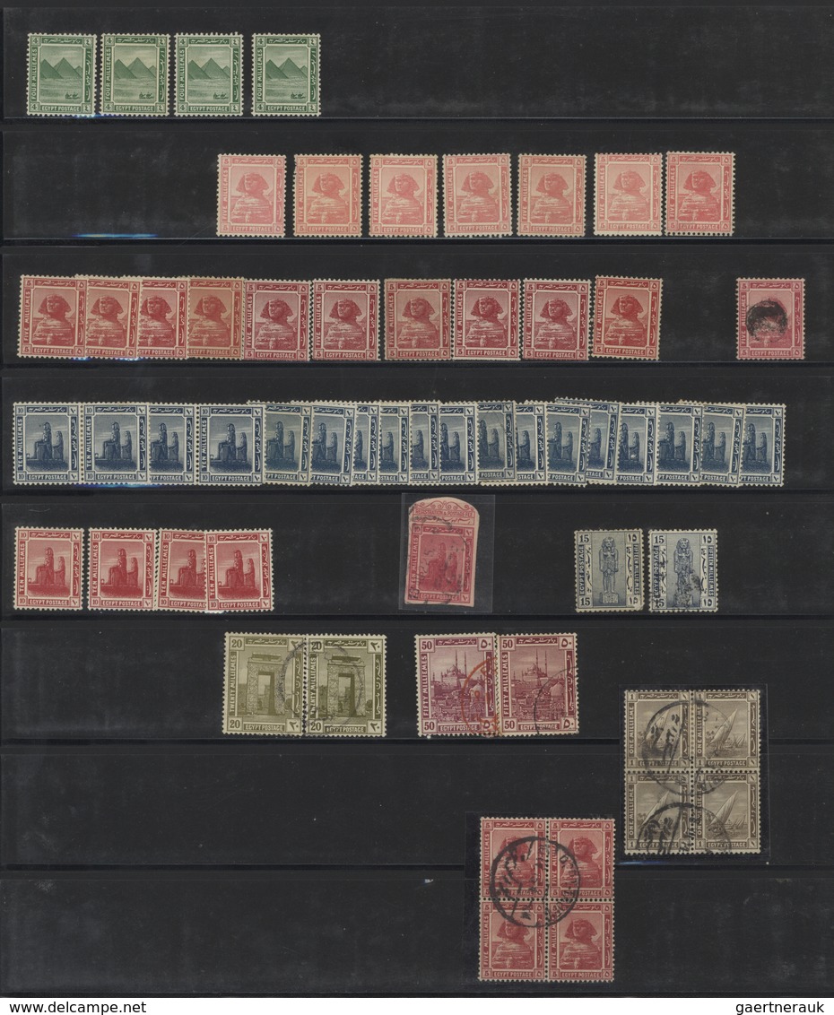 Ägypten: 1914/1922, Mint And Used Accumulation Of Apprx. 550 Stamps "Pictorials Egyptian History" In - 1866-1914 Khedivate Of Egypt