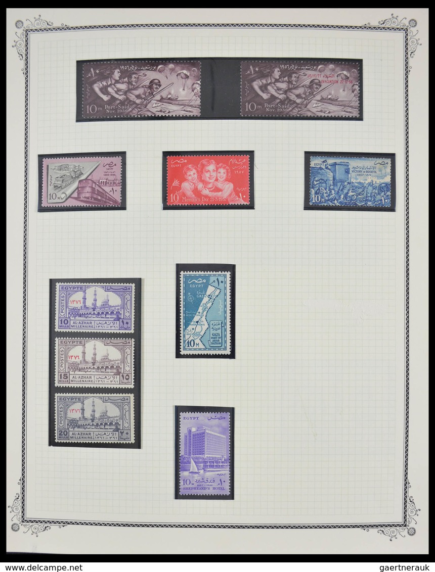 Ägypten: 1925-1982: Beautiful, well filled, MNH and mint hinged collection Egypt 1925-1982 in blanc