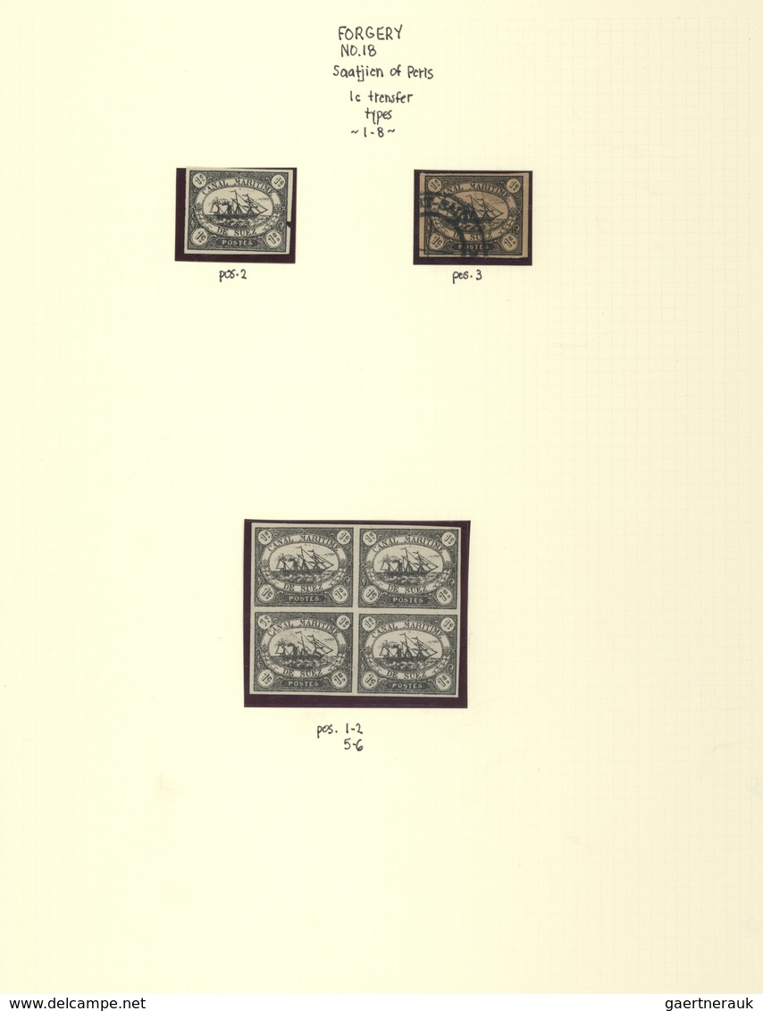 Ägypten - Suez-Kanal-Gesellschaft: 1868: Specialized collection of more than 420 stamps and many ext