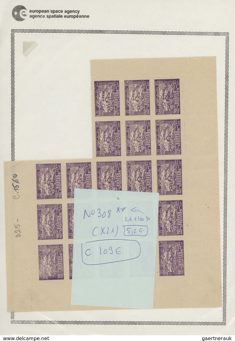 Afghanistan: 1930/1950 (ca): more then MNH 600 values in sheets and sheet parts, many different stam