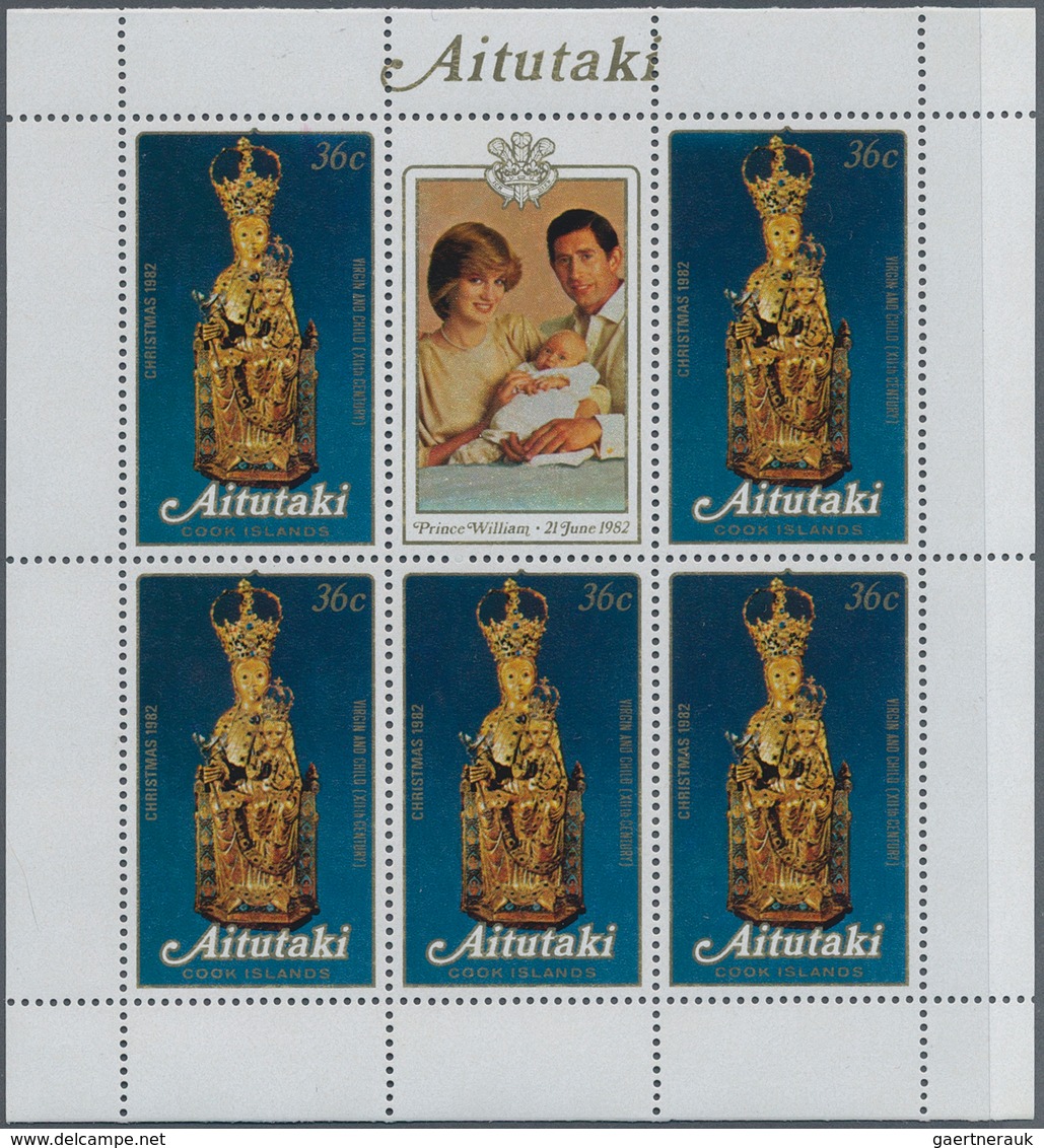 Aitutaki: 1982, Christmas Complete Set Of Four With Different Figures Of Mary (12th To 15th Century) - Aitutaki