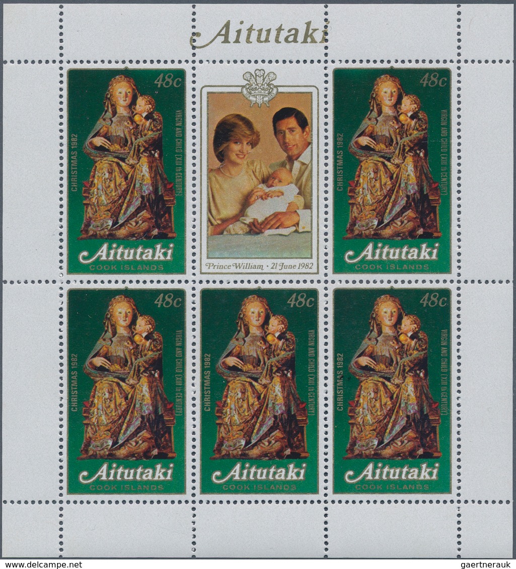 Aitutaki: 1982, Christmas Complete Set Of Four With Different Figures Of Mary (12th To 15th Century) - Aitutaki