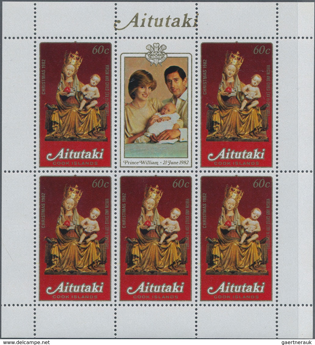 Aitutaki: 1982, Christmas Complete Set Of Four With Different Figures Of Mary (12th To 15th Century) - Aitutaki