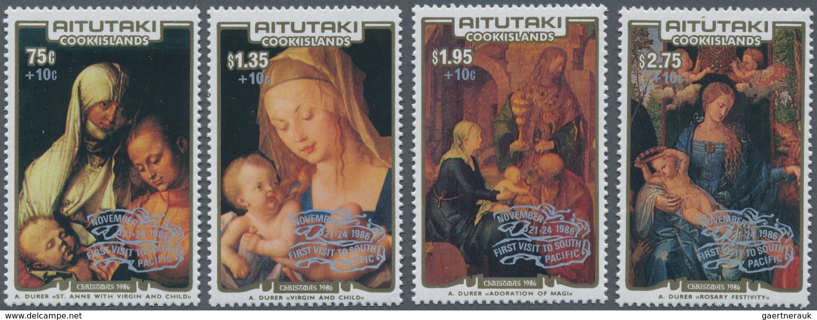 Aitutaki: 1986, Christmas Complete Set Of Four With Different Dürer Paintings (St. Anne With Virgin - Aitutaki