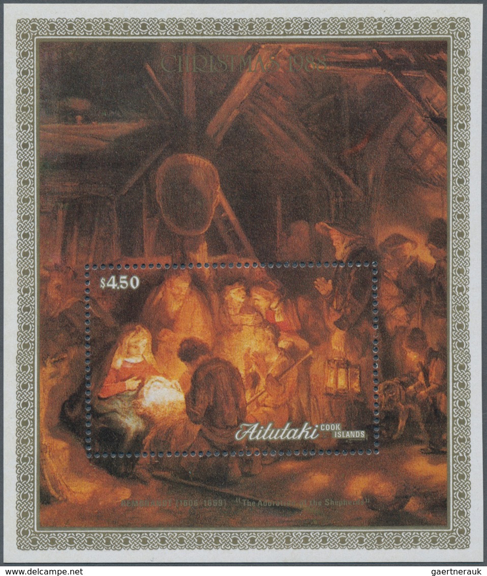 Aitutaki: 1988, Christmas Miniature Sheet With Rembrandt Painting ‚The Adoration Of The Shepherds‘ I - Aitutaki