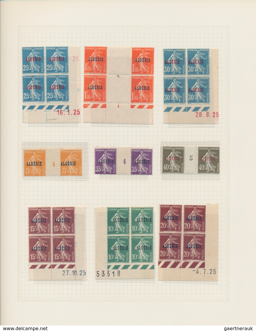 Algerien: 1924/1926, A Splendid Specialised Mint Collection Of Apprx. 200 Stamps, Neatly Arranged On - Brieven En Documenten