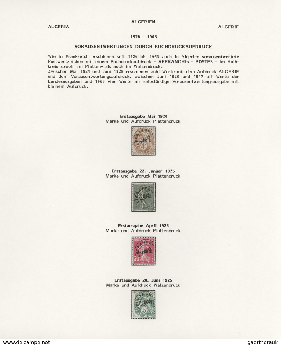 Algerien: 1924/1963, PRECANCELLATIONS (préoblitérés), Specialised Collection/assortment Of Apprx. 68 - Briefe U. Dokumente