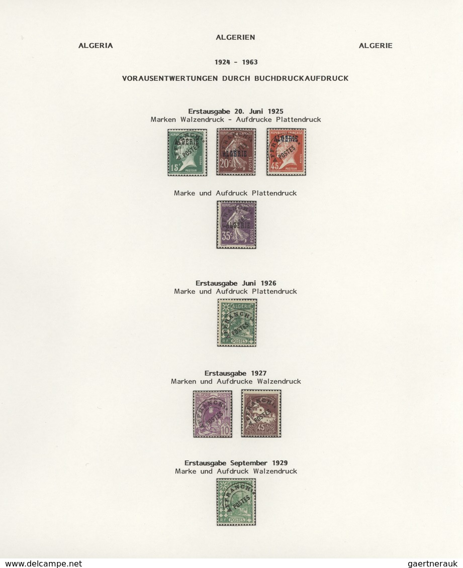 Algerien: 1924/1963, PRECANCELLATIONS (préoblitérés), Specialised Collection/assortment Of Apprx. 68 - Briefe U. Dokumente