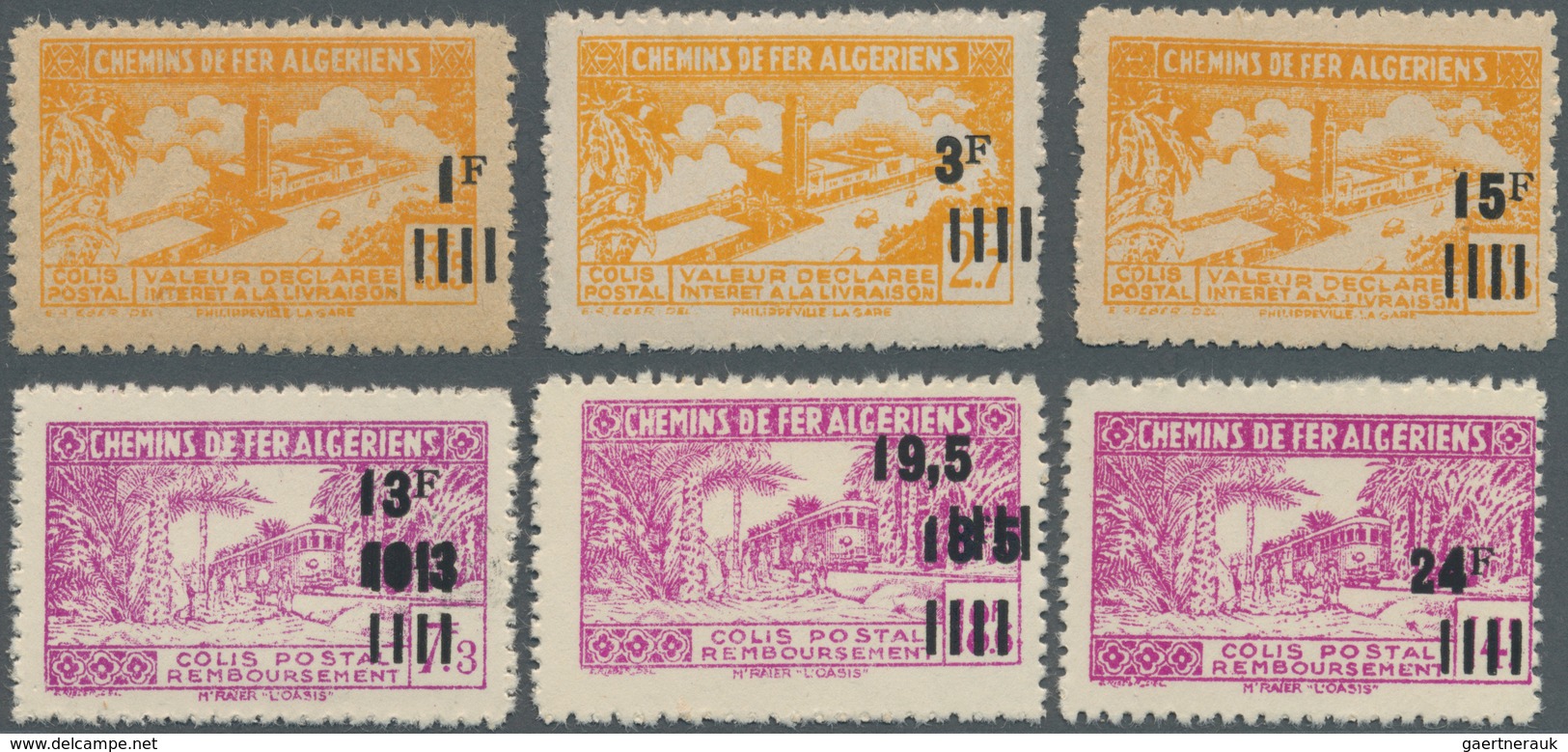Algerien: RAILWAY PARCEL STAMPS: 1930's/1940's (ca.), Accumulation With 14 Different Railways Stamps - Brieven En Documenten