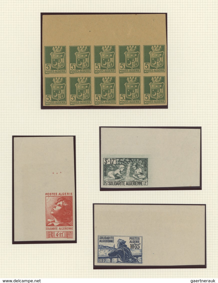 Algerien: 1937/1946, Petty Collection Of Epreuve De Luxe (2) And Imperfs (13) On Album Pages, Incl. - Briefe U. Dokumente