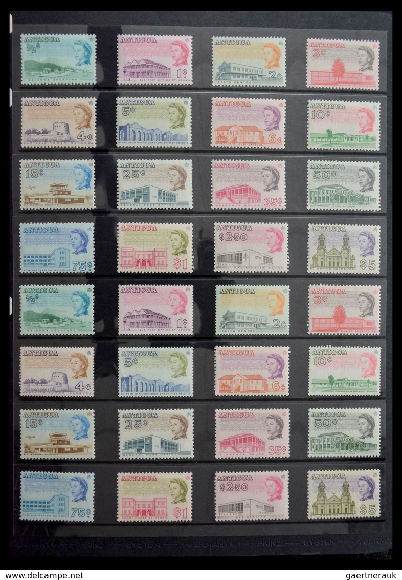 Antigua: 1862-1989: Almost complete, mostly MNH collection Antigua 1862-1989 on Hagner stockpages in