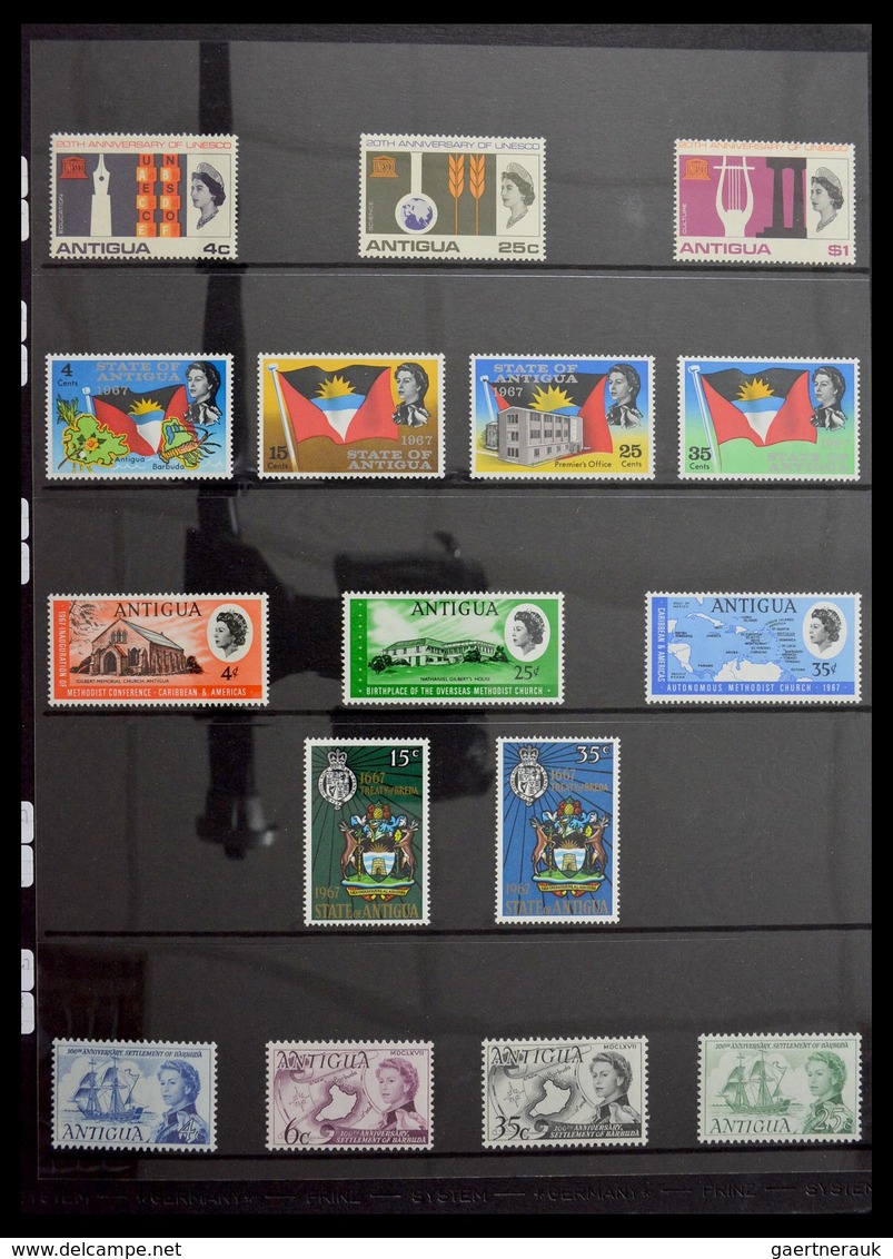 Antigua: 1862-1989: Almost complete, mostly MNH collection Antigua 1862-1989 on Hagner stockpages in