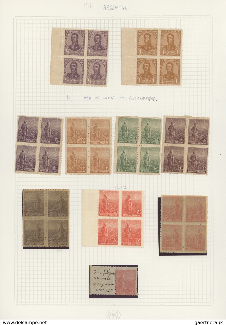 Argentinien: 1860/1990 (ca.), Used And Mint Collection/accumulation On Leaves/in Stockbook, With Ple - Other & Unclassified