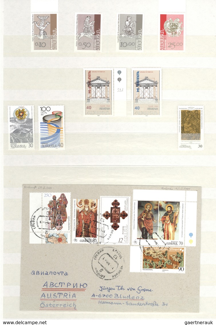 Armenien: 1876-1923, 1992-2000: Postal history and stamp collection of eight early covers + modern i