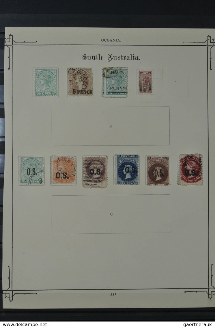 Südaustralien: 1855-1883: Small, Mostly Used Classic Collection South Australia 1855-1883 On 2 Old A - Briefe U. Dokumente
