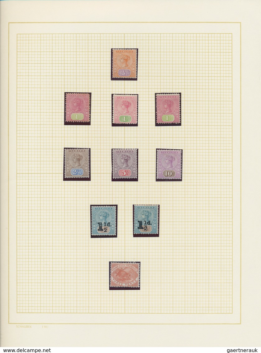 Tasmanien: 1855/1910 (ca.), A Lovely Mint Collection Of 79 Stamps, Neatly Arranged On Album Pages, C - Briefe U. Dokumente