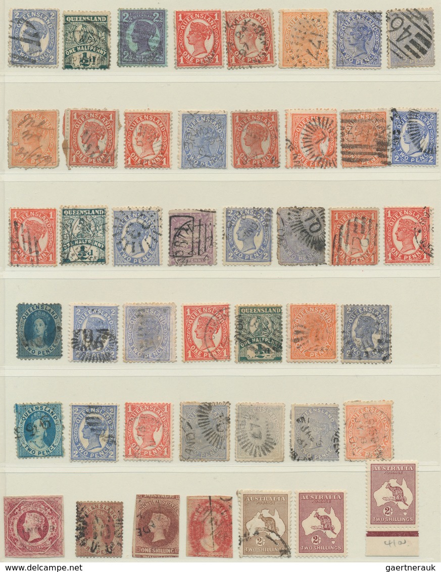 Australien: 1850's-1980's (c.): Collection And Accumulation Of Mint And Used Stamps, Covers, Postcar - Sammlungen