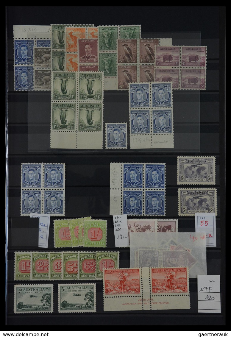 Australien: 1912-1966: Mostly MNH and mint hinged lot Australia 1912-1966 on stockpages in folder. L