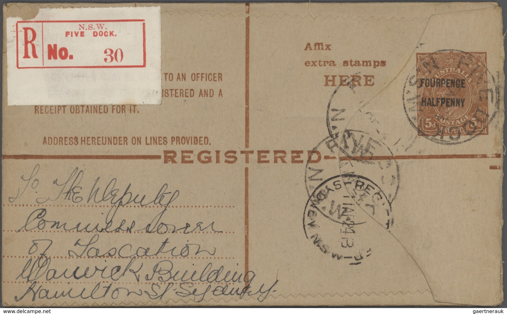 Australien - Ganzsachen: 1911/1965 (ca.), accumulation with about 215 mostly different postal statio