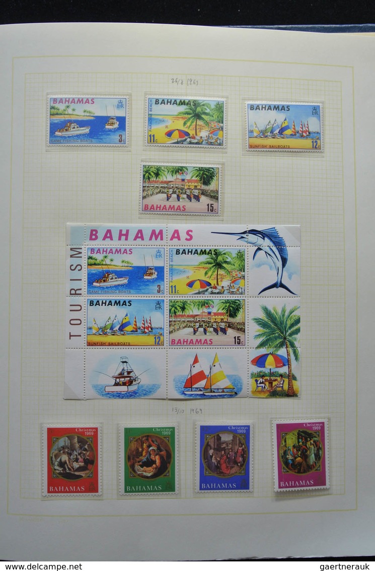 Bahamas: 1860-1996: Well filled, MNH, mint hinged and used collection Bahamas 1860-1996 in blanc alb