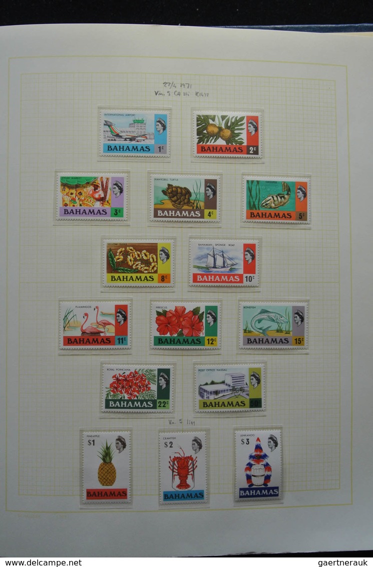 Bahamas: 1860-1996: Well filled, MNH, mint hinged and used collection Bahamas 1860-1996 in blanc alb