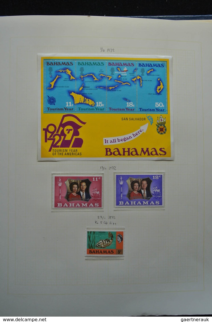 Bahamas: 1860-1996: Well filled, MNH, mint hinged and used collection Bahamas 1860-1996 in blanc alb