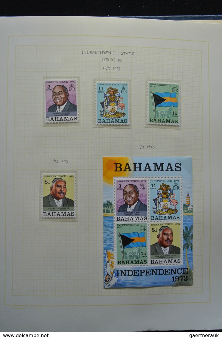 Bahamas: 1860-1996: Well filled, MNH, mint hinged and used collection Bahamas 1860-1996 in blanc alb