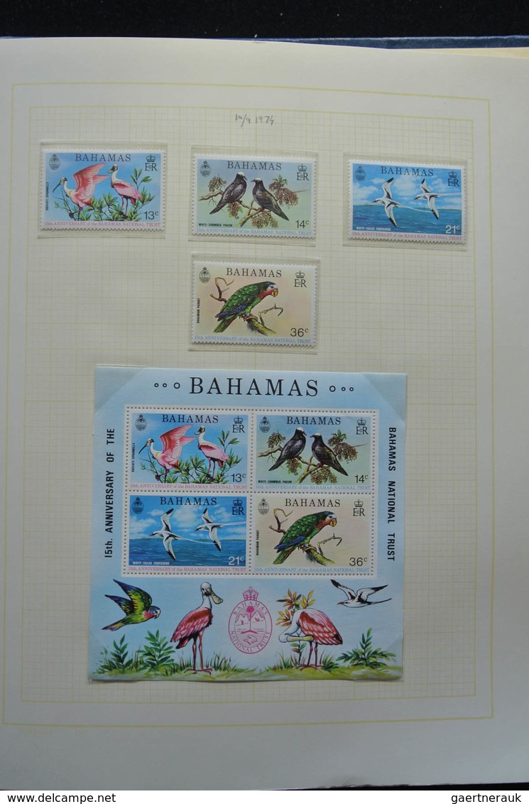 Bahamas: 1860-1996: Well filled, MNH, mint hinged and used collection Bahamas 1860-1996 in blanc alb