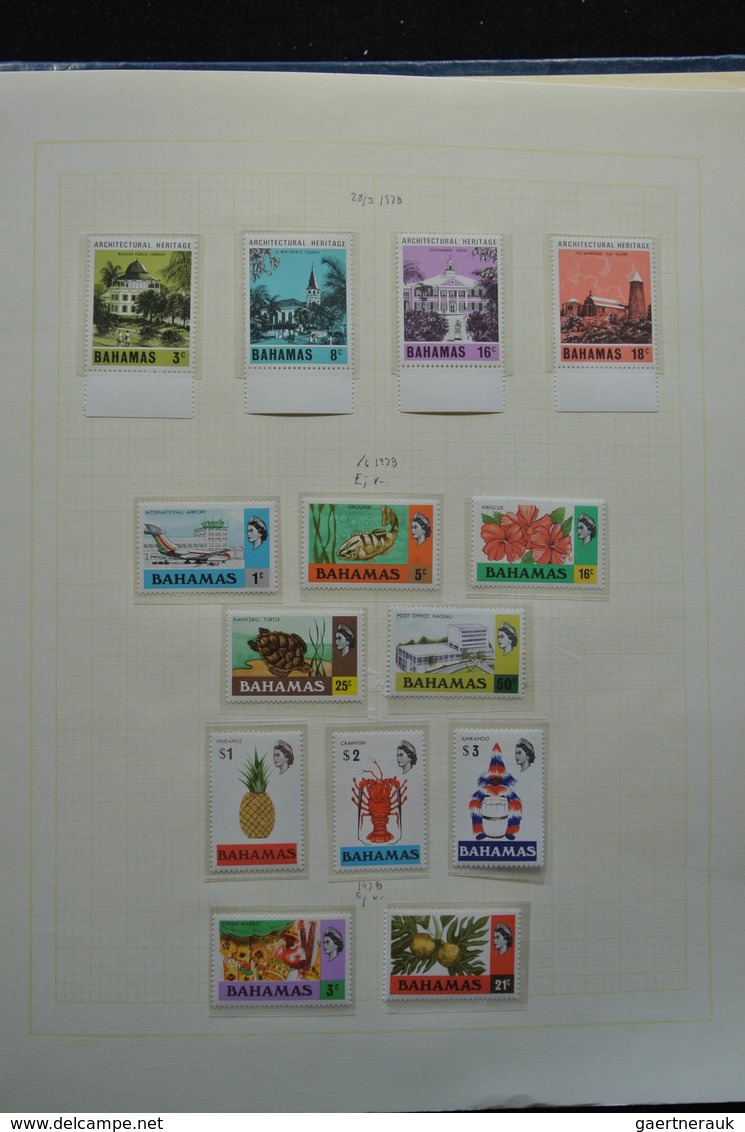 Bahamas: 1860-1996: Well filled, MNH, mint hinged and used collection Bahamas 1860-1996 in blanc alb