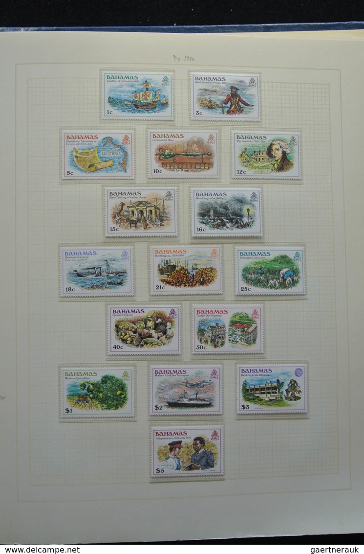 Bahamas: 1860-1996: Well filled, MNH, mint hinged and used collection Bahamas 1860-1996 in blanc alb