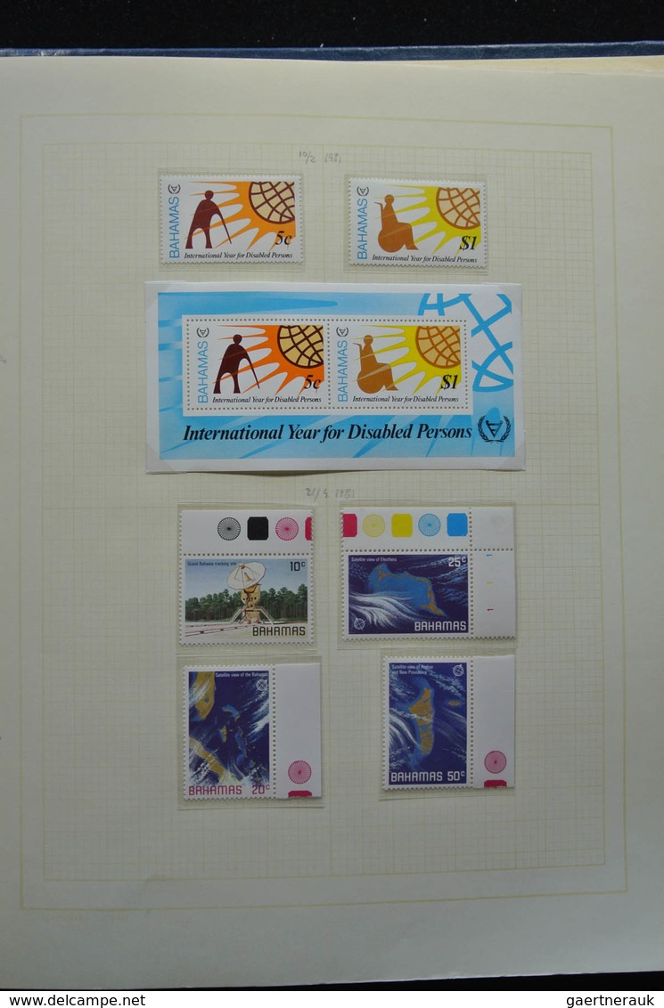 Bahamas: 1860-1996: Well filled, MNH, mint hinged and used collection Bahamas 1860-1996 in blanc alb