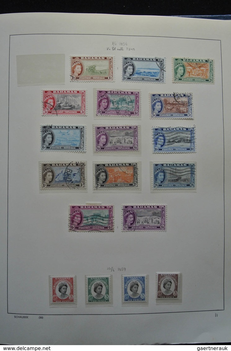 Bahamas: 1860-1996: Well filled, MNH, mint hinged and used collection Bahamas 1860-1996 in blanc alb