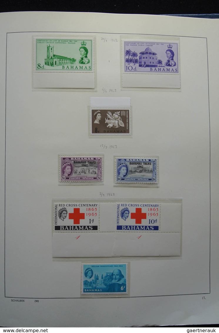 Bahamas: 1860-1996: Well filled, MNH, mint hinged and used collection Bahamas 1860-1996 in blanc alb