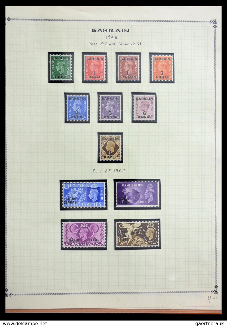 Bahrain: 1942-2003: Well Filled, MNH And Mint Hinged Collection Bahrain 1942-2003 In Lindner Album, - Bahrein (1965-...)