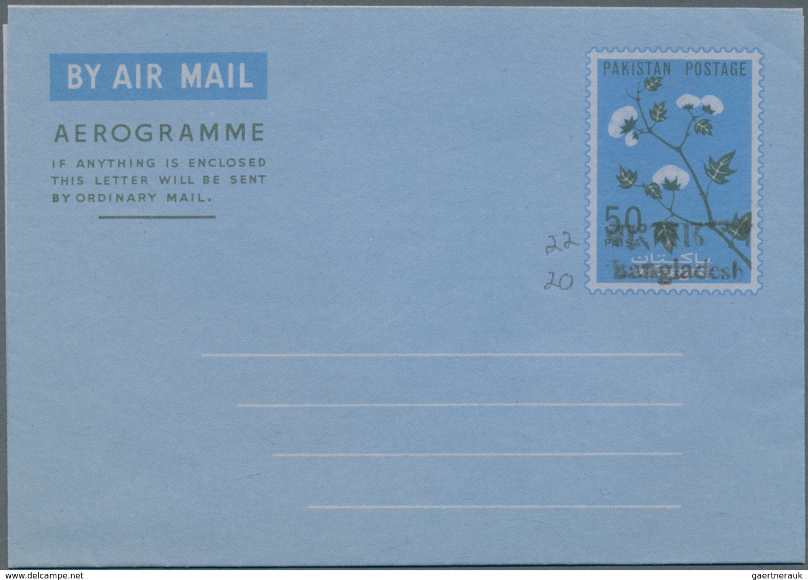 Bangladesch: 1970/75 Accumulation Of Ca. 459 Aerogrammes, Airletters And Postal Stationery Cards, Mo - Bangladesch