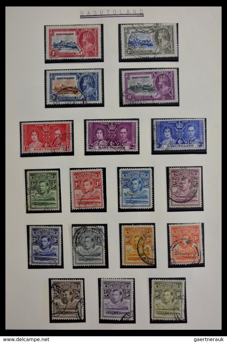 Basutoland: 1933-2000: Apparently Complete, Cancelled Collection Basutoland/Lesotho 1933-2000 On Bla - 1933-1964 Kronenkolonie