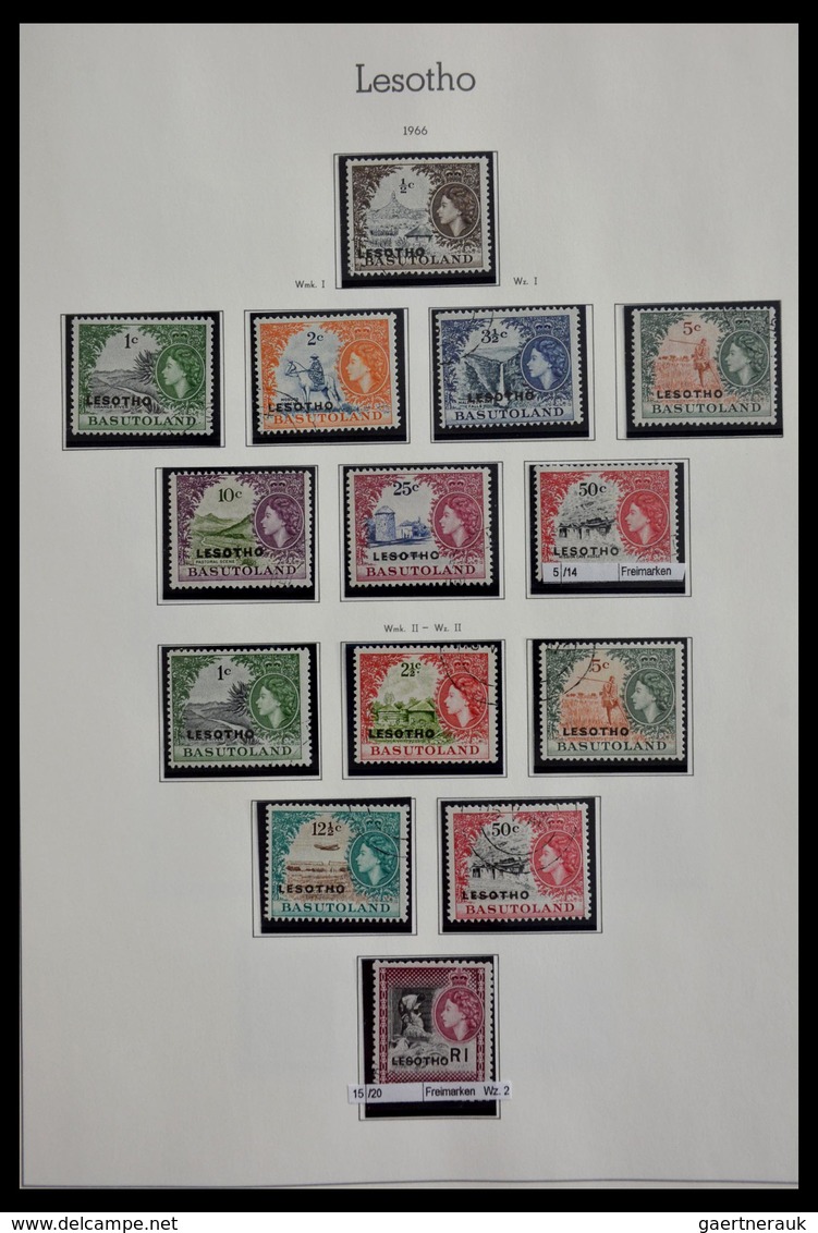 Basutoland: 1933-2000: Apparently Complete, Cancelled Collection Basutoland/Lesotho 1933-2000 On Bla - 1933-1964 Kronenkolonie