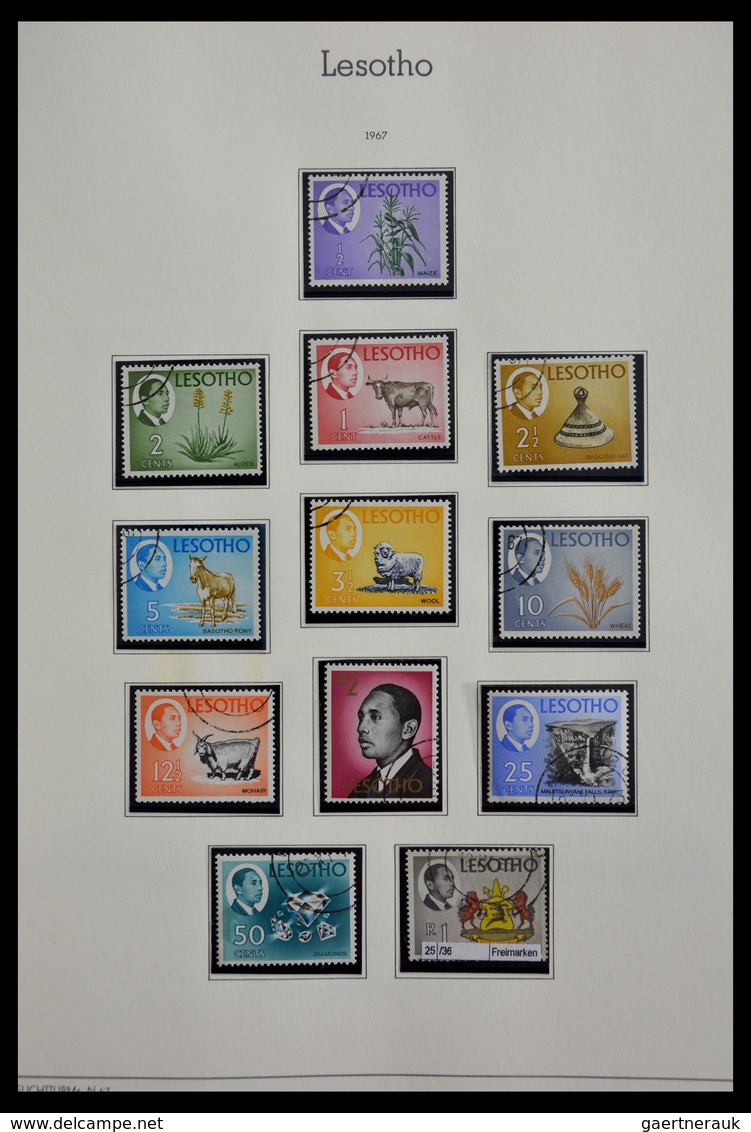 Basutoland: 1933-2000: Apparently Complete, Cancelled Collection Basutoland/Lesotho 1933-2000 On Bla - 1933-1964 Kronenkolonie