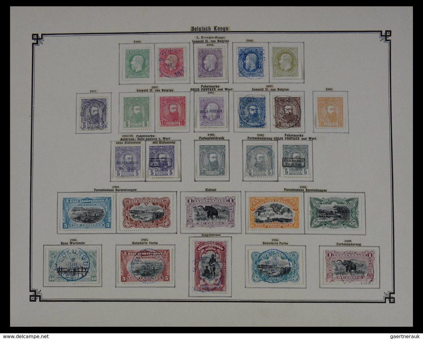 Belgisch-Kongo: 1886-1910: Almost Complete, Mint Hinged And Used Collection Belgian Congo 1886-1910 - Sammlungen